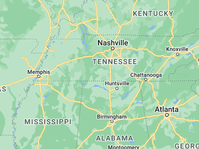 Map showing location of Lawrenceburg (35.2423, -87.33474)