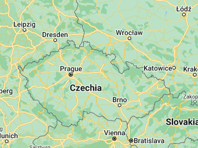 Map showing location of Lázně Bohdaneč (50.0756, 15.67978)