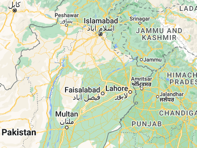 Map showing location of Liliāni (32.20651, 72.95372)