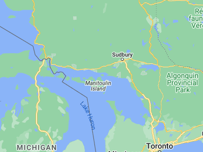 Map showing location of Little Current (45.97927, -81.9248)