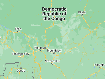 Map showing location of Lusambo (-4.97503, 23.44391)