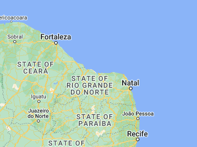 Map showing location of Macau (-5.115, -36.63444)