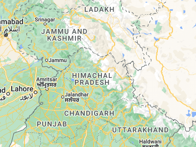 Map showing location of Manāli (32.2574, 77.17481)