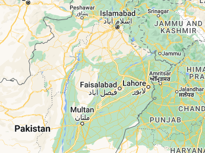 Map showing location of Mangla (31.89306, 72.38167)