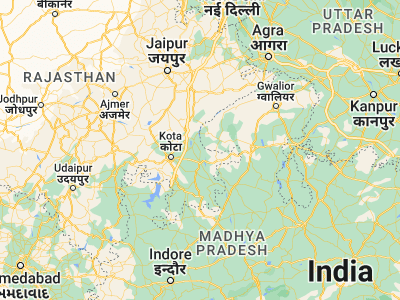 Map showing location of Māngrol (25.33061, 76.50973)