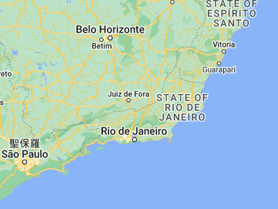 Map showing location of Mar de Espanha (-21.86722, -43.00972)