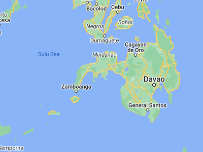 Map showing location of Margosatubig (7.5777, 123.1658)