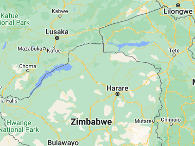 Map showing location of Mhangura (-16.89386, 30.16828)