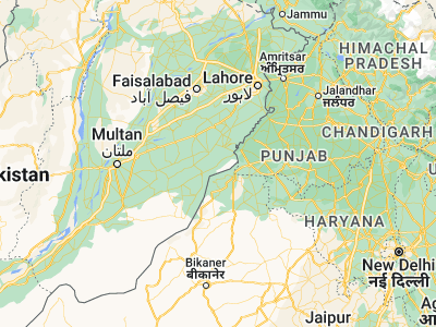 Map showing location of Minchinābād (30.163, 73.56854)