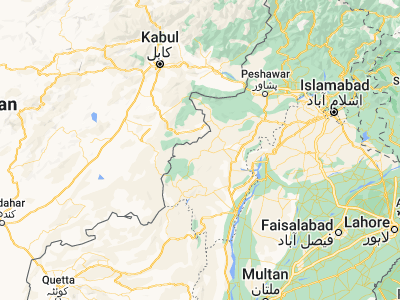 Map showing location of Mīram Shāh (33.00861, 70.06972)