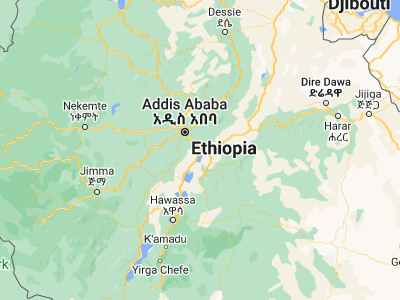 Map showing location of Mojo (8.6, 39.11667)