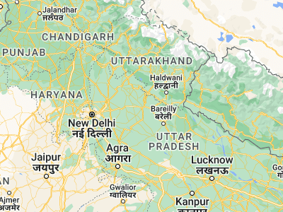 Map showing location of Morādābād (28.83893, 78.77684)