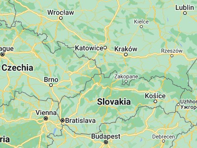 Map showing location of Mosty u Jablunkova (49.52737, 18.75417)