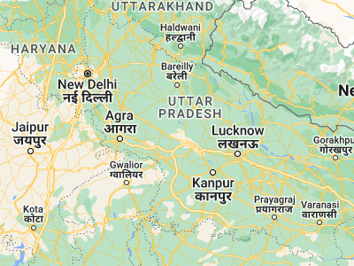 Map showing location of Muhammadābād (27.30854, 79.43368)