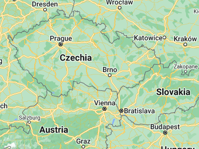 Map showing location of Náměšť nad Oslavou (49.20726, 16.15849)