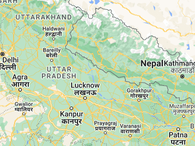 Map showing location of Nānpāra (27.86459, 81.50036)