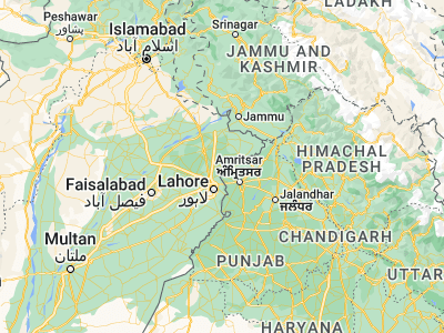 Map showing location of Nārang (31.9132, 74.51756)