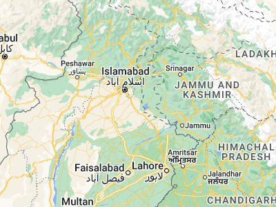 Map showing location of Nazir Town (33.30614, 73.4833)