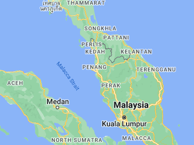 Map showing location of Nibong Tebal (5.16586, 100.47793)