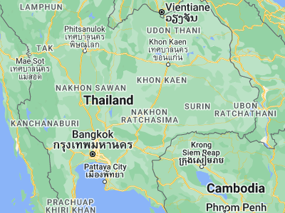 Map showing location of Non Thai (15.19811, 102.03581)