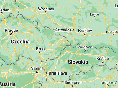 Map showing location of Nový Jičín (49.59438, 18.01028)