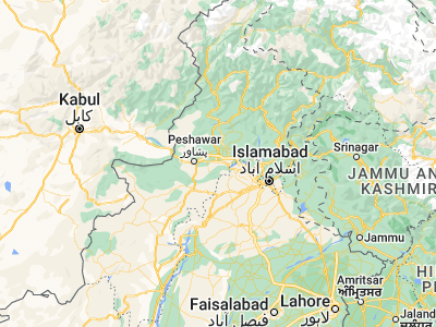 Map showing location of Nowshera Cantonment (33.99829, 71.99834)