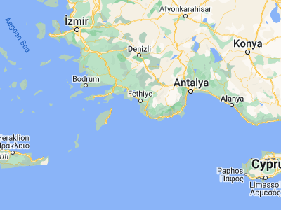 Map showing location of Ölüdeniz (36.56674, 29.14467)