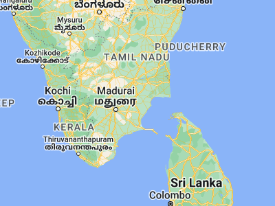 Map showing location of Pallattūr (10.15, 78.8)