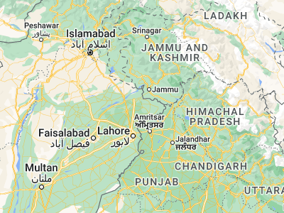 Map showing location of Pasrūr (32.26413, 74.66342)