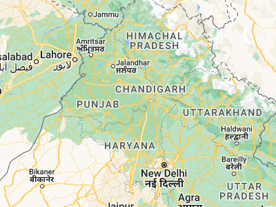 Map showing location of Patiāla (30.32715, 76.40266)