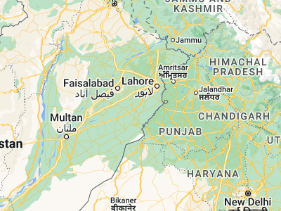 Map showing location of Pattoki (31.01667, 73.85)