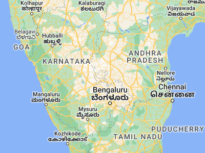 Map showing location of Pāvagada (14.1, 77.26667)