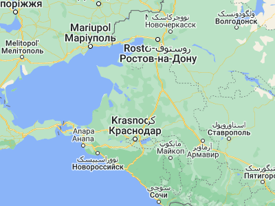 Map showing location of Pereyaslovskaya (45.84121, 39.02379)