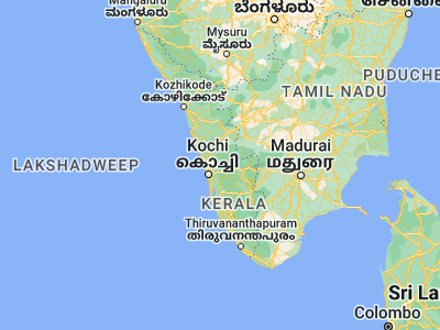 Map showing location of Perumpāvūr (10.13333, 76.48333)