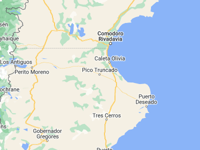 Map showing location of Pico Truncado (-46.7949, -67.95731)