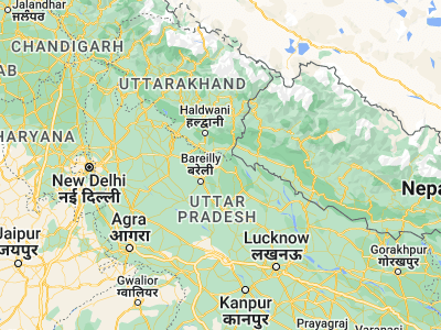 Map showing location of Pīlībhīt (28.63098, 79.80338)