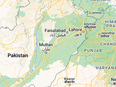 Map showing location of Pīr Mahal (30.76667, 72.43333)