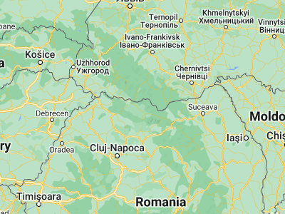 Map showing location of Poienile de sub Munte (47.81667, 24.43333)