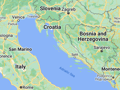 Map showing location of Poličnik (44.17806, 15.37556)