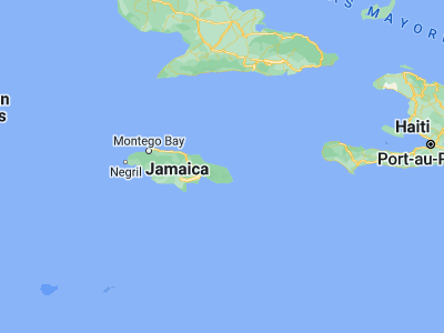 Map showing location of Port Antonio (18.17998, -76.46121)