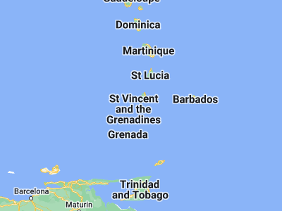 Map showing location of Port Elizabeth (13.01667, -61.23333)