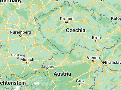 Map showing location of Prachatice (49.01292, 13.99752)