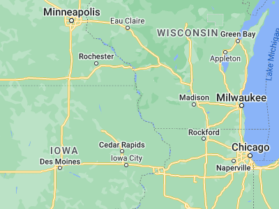 Map showing location of Prairie du Chien (43.05165, -91.14124)