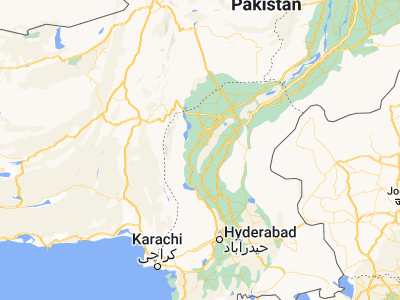 Map showing location of Rādhan (27.18333, 67.95)