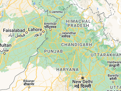 Map showing location of Rāikot (30.65, 75.6)