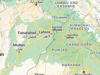 Map showing location of Rāja Jang (31.22083, 74.25194)