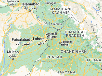 Map showing location of Rāja Sānsi (31.71943, 74.80001)