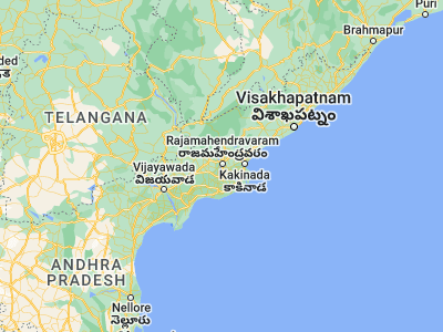 Map showing location of Rājahmundry (16.98333, 81.78333)