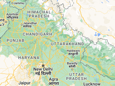 Map showing location of Rishīkesh (30.10778, 78.29255)