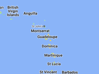 Map showing location of Sainte-Anne (16.22636, -61.37919)